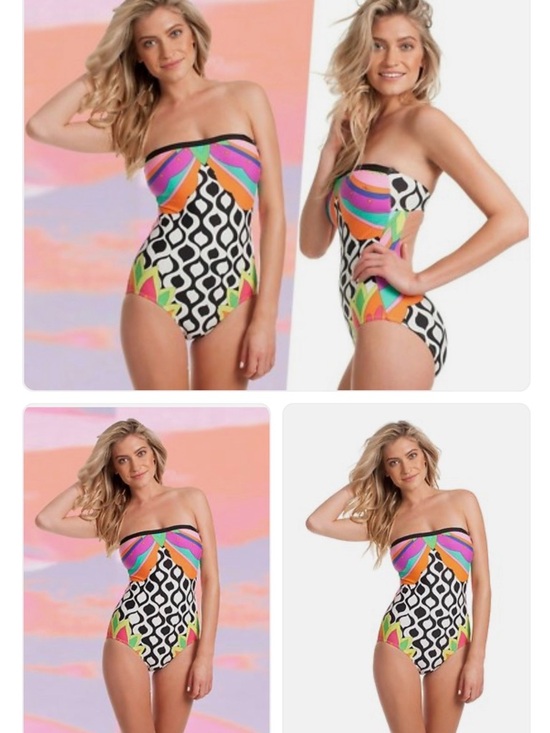Trina Turk Other - Trina Turk Balboa Print Bandeau One piece Maillot Swimsuit Size 8